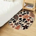 thumbnail image 3 of Oval Area Rug, Beige Carpet 12X12, Bedroom, Hallway, Handmade Woolen Rugs, Floral Design, 3 of 6