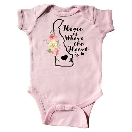 

Inktastic Delaware Home is Where the Heart is with Watercolor Floral Gift Baby Boy or Baby Girl Bodysuit