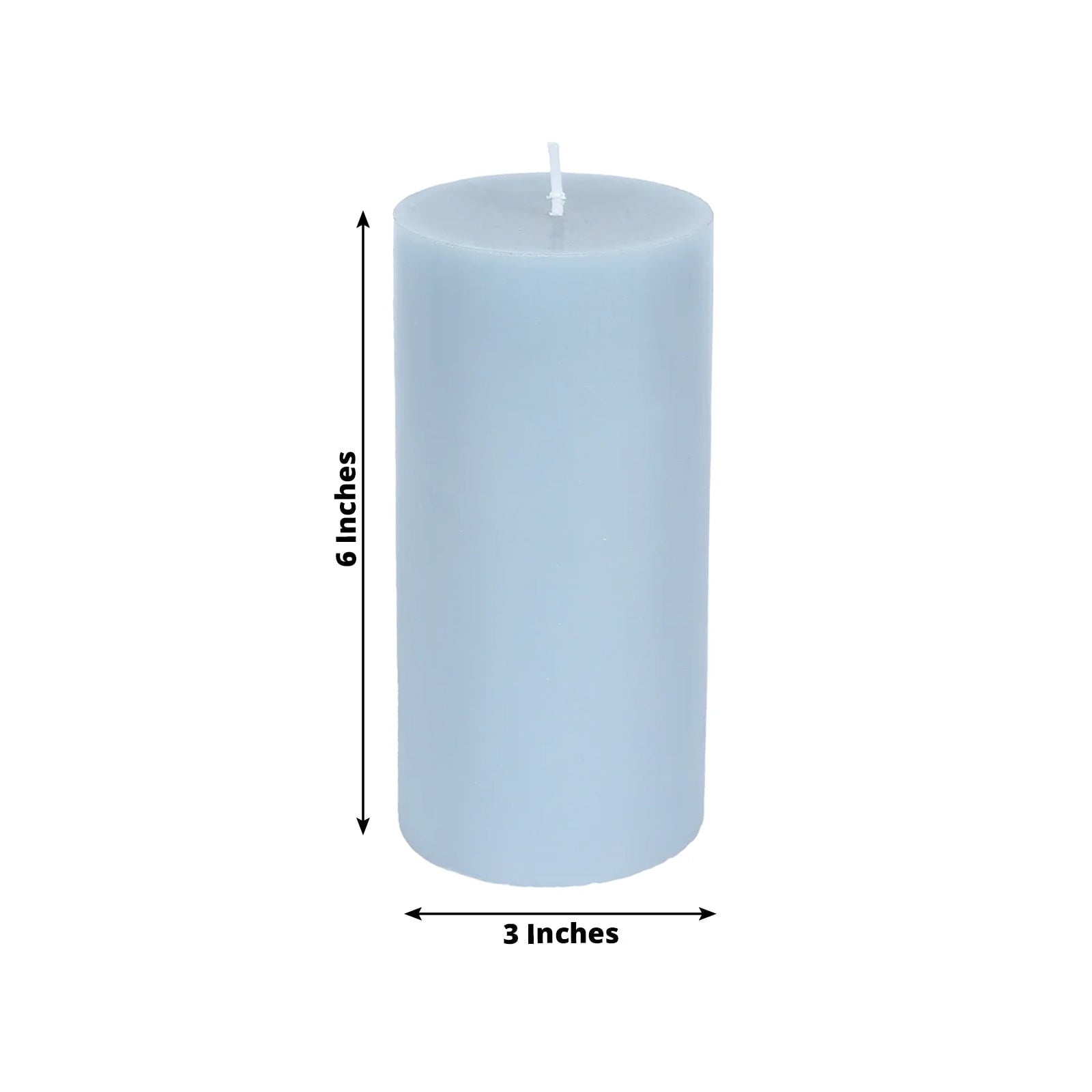 Efavormart 12-Pack Unscented Pillar Candles 3"x6" – Dripless Dusty Blue Paraffin Wax with Smokeless Cotton Wicks for Clean, Long-Lasting Burn
