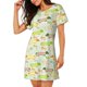 thumbnail image 2 of Fotbe Dachshund Dog Puppy Bata de Dormir para Mujer con Estampado, Camisón de Algodón de Manga Corta, Ropa de Dormir Casual, 2 of 6
