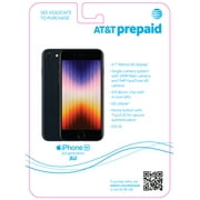 AT&T Apple iPhone SE 5G (3rd Generation -2022), 64GB, Black - Prepaid Smartphone [Locked to AT&T]