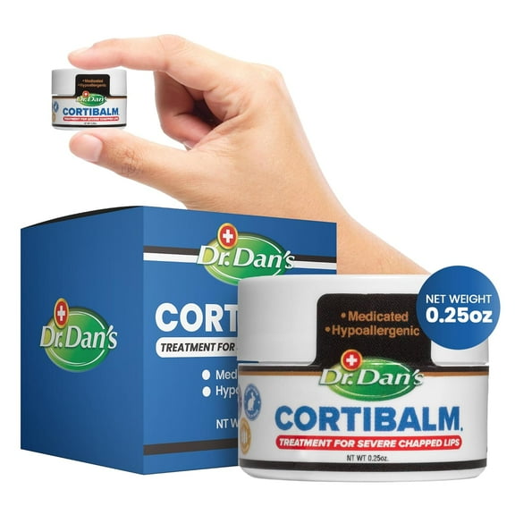 Dr. Dan's CortiBalm Lip Balm for Chapped Lips, Medicated Solution, 0.25 oz, 1 Pack
