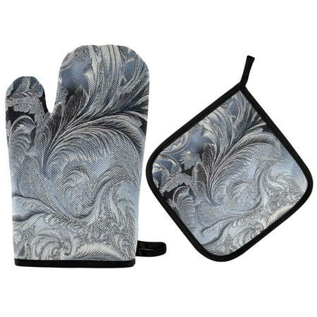 

2pcs kitchen insulation gloves Oven Mitts and Pot Holders Sets Heat Resistant kitchen insulation pad Frost Patterns