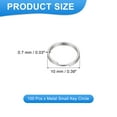 thumbnail image 2 of Uxcell Round Split Ring 100 Pcs 0.39 inch x 0.7 mm Small Split Rings with Double Loops Metal Small Key Circle Silver, 2 of 7