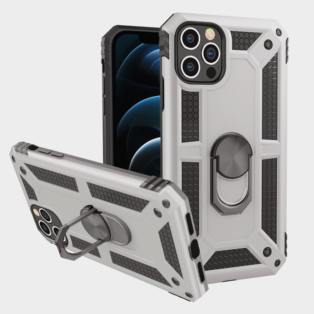 iPhone 13 Pro Max (6.7 Pouces) Étui avec Support Rotatif, Protection contre les Chutes, Hybride, Robuste, avec Support Anneau