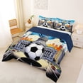 thumbnail image 2 of Erosebridal Western Football City Queen Comforter Set,Soccer Ball Games Bedding Comforter Set For Kids Boys,Reversible Navy 3-Piece, 2 of 7