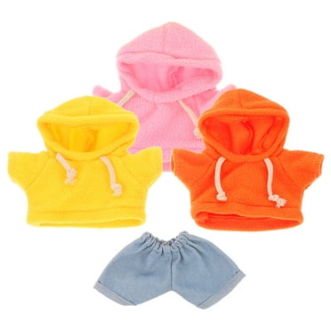 MLINS 4pcs Doll Clothes Set 20 cm Plush Bear Clothes Outfit Replacement Hoodie Pants For Stuffed Animals Cute Tiny Clothes For Diy Bear Toy Fashion Doll Clothes For Kids Playtime