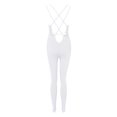 thumbnail image 3 of Aayomet Women'S Jumpsuits Women's Sleeveless Backless Bandage O Neck Long Sleeve Jumpsuit Rompers Bodysuit Catsuit Sport,White XL, 3 of 5