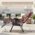 thumbnail image 6 of GVN Chaise Lounge Outdoor, Lounge Chair Outdoor,Folding Recliner Lounge Chair with Shade Canopy Cup Holder-Dark Red, 6 of 8