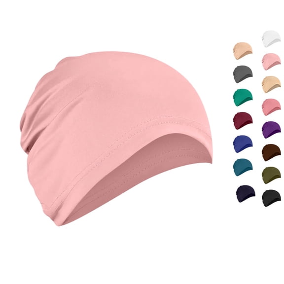 Summer Lightweight Cotton , Breathable Thin Sleep Hats, Skull Caps for Running Cycling Hiking Fishing Pink