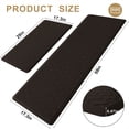 thumbnail image 2 of Buganda Kitchen Rugs and Mats, Sets of 2 Runner Rugs, Anti Fatigue Kitchen Rugs, Non Slip Waterproof Floor Mats, 17.3"x59"+17.3"x29", Brown, 2 of 9