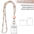 thumbnail image 4 of Januofit Lanyards for Id Badges for Women, Cute Teacher Lanyard with ID Holder and Retractable Badge Reel for Keys, Wooden Beaded Keychain Lanyard, 4 of 7