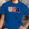 thumbnail image 3 of Smartprints Usa Patchwork Stars Women's T-Shirt Royal Blue, Cotton, S, 3 of 4