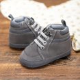 thumbnail image 4 of Baby Boy Girl Soft Sole Canvas Sneakers Sparkle High Top Lace Up Infant Unisex Ankle Shoes Booties Toddler Newborn Prewalker First Baby Walking Crib Shoes, 4 of 6