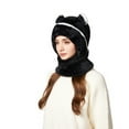 thumbnail image 3 of Cadancy Womens Beanie Hats Winter Fleece Balaclava Ski Mask Windproof Cute Bear Ears Snow Caps Plush Soft Warm Outdoor Cold Weather Hooded Scarf Neck Warmer, 3 of 4