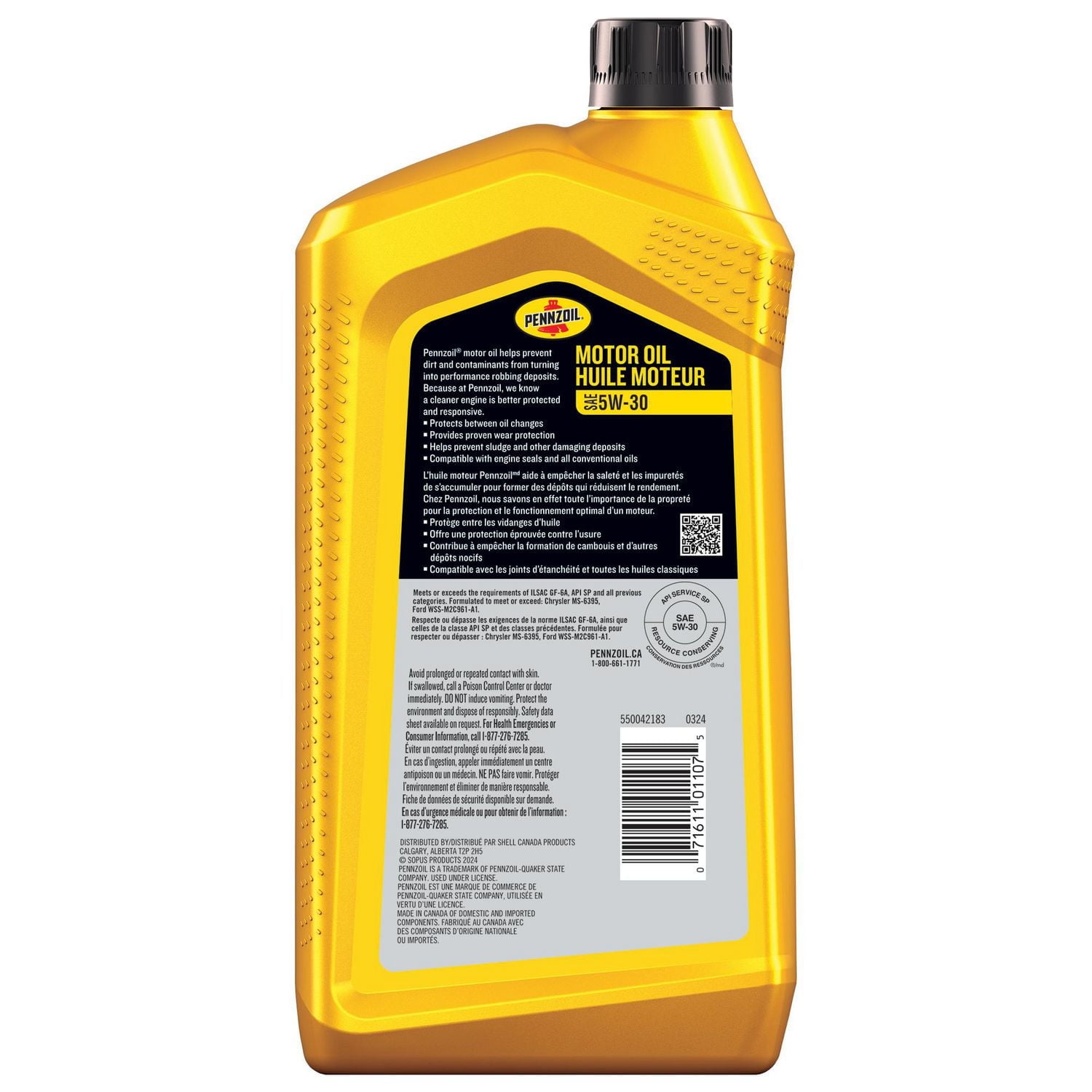 Huile moteur classique Pennzoil 5W-30 946ML Pennzoil 946Ml 5W-30