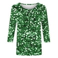 thumbnail image 5 of YueHuiYing Womens Sparkly Sequin Tops 3/4 Sleeve Glitter Party Dressy Blouse,V-Neck Disco Evening Club Concert Shirt, 5 of 5