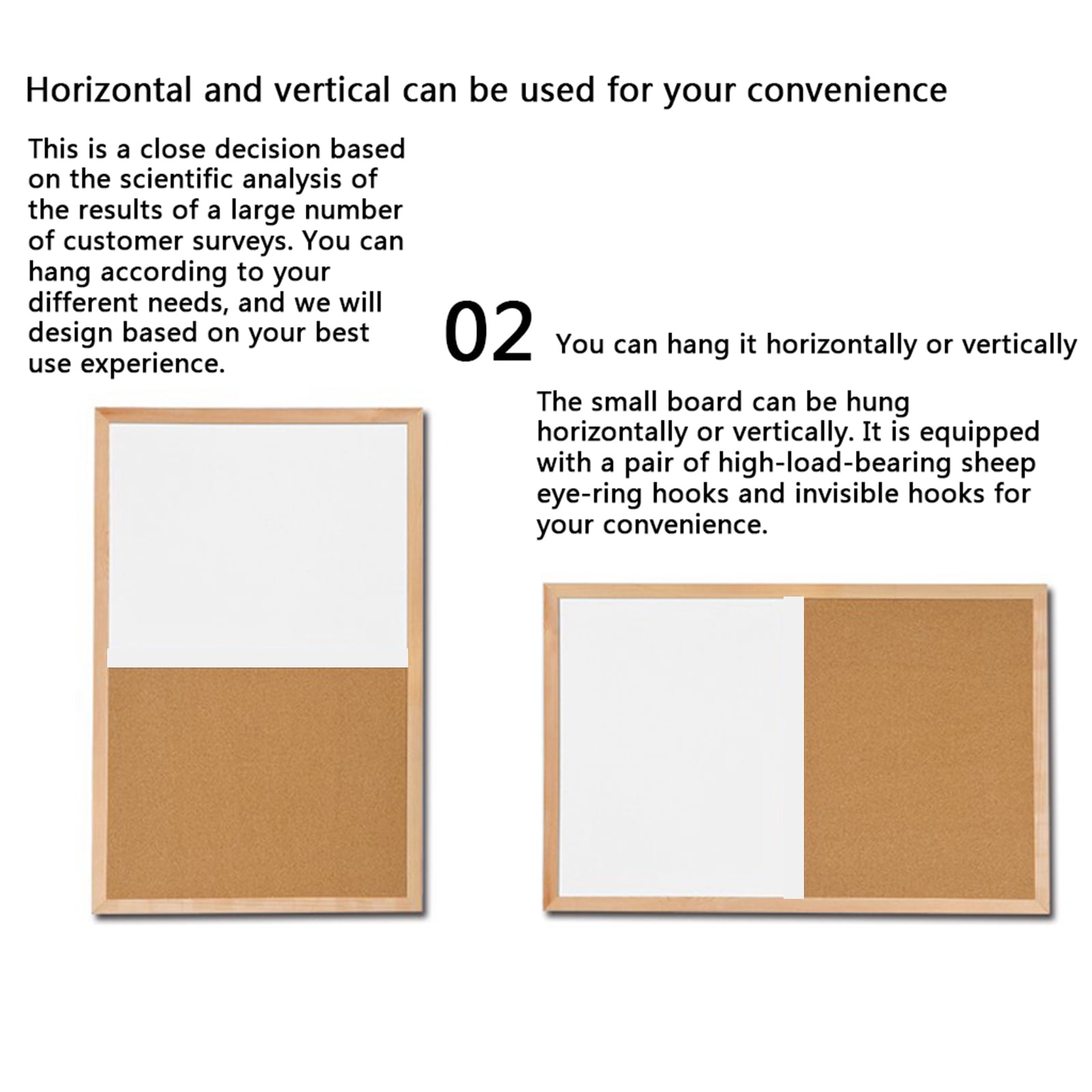 LIANXUE Practical Wood Half Whiteboard Cork Board Magnetic Photo Board Hanging Wall Door