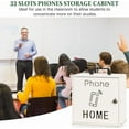 thumbnail image 6 of Echaprey Cell Phone Holder Classroom Adjustable 33 Slots Pocket Chart Wooden Cell Phone Storage Cabinet with Handle and Lock Desktop Cell Phone Holder for Classroom Office (Black), 6 of 10