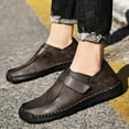 thumbnail image 5 of Men's Casual Leather Loafers Comfortable Soft Lightweight Driving Walking Dress Shoes Fashion Slip-On Handmade Flats Brown 6.5 US, 5 of 7