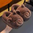 thumbnail image 3 of Capybara Plush Slippers for Family, Soft Warm Indoor House Shoes, Cozy Anti-Slip Sole, Cute Animal Design, Fluffy Winter Home Bedroom Slippers, Gift for Women and Men, 3 of 8