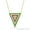 Green, variant on Upside-Down Open-Triangle Charm CZ Crystal Pave Pendant & Necklace in .925 Sterling Silver