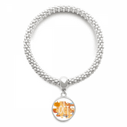 October Month Season Illustration Sliver Bracelet Pendant Jewelry Chain Adjustable Bangle