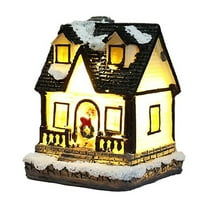AUDeals Battery Operated Christmas Village Set with Lights, Winter Snow House Decor for Tabletop Mantel, Holiday Display Collection for Home, Office, Festival Decorations