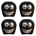 thumbnail image 2 of Funny Cartoon Car Headrest Covers for Front Seats – Stretchy Elastic Eye-Catching Grinning Face Design, Easy Install & Remove, Protects Headrests, Fits Most Cars SUVs Trucks, 2 of 8