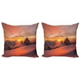 thumbnail image 1 of Ambesonne Nature Throw Pillow Cover 2 Pack, Sunrise in Swiss Alps, 18", White and Yellow, 1 of 2