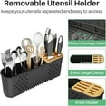 thumbnail image 5 of Large Dish Drying Rack - Expandable (19.3" to 29.4") Dish Rack for Kitchen Counter, Stainless Steel Dish Drainer with Utensil Holder, Pan Holder & Pot Lid Holder, Black, 5 of 9
