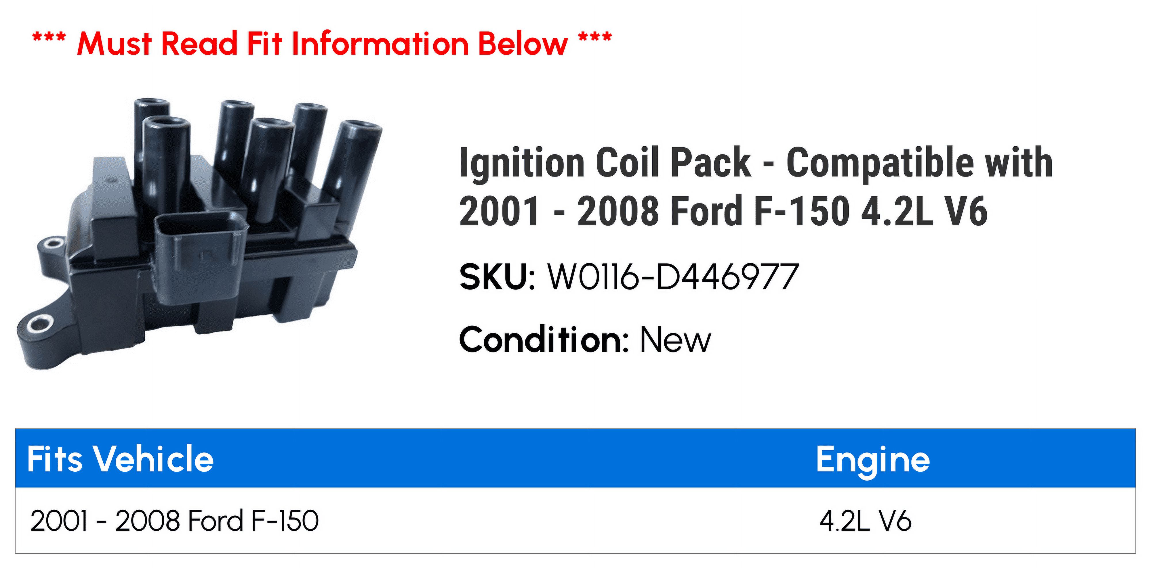 Ignition Coil Pack - Compatible with 2001 - 2008 Ford F-150 4.2L V6 2002 2003 2004 2005 2006 2007