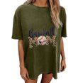 thumbnail image 2 of Tops de manga corta con hombros caídos informales de verano para mujer, camisetas divertidas con cuello redondo y estampado de béisbol OAVQHLG3B Store  lin121212, 2 of 5