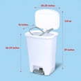 thumbnail image 2 of 20 Gallon - 80 quarts Plastic Step-On Trash Can with Foot Pedal and Lid - White Rectangular Kitchen Garbage Bin, 2 of 5