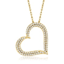 Ross-Simons 0.50 ct. t.w. Diamond Heart Pendant Necklace in 18kt Gold Over Sterling, Women's, Adult
