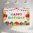 thumbnail image 6 of Colorful Happy Birthday Banner with Balloons Gifts and Confetti Background Party Decoration Backdrop Photography Props for Birthday Party Celebrations Decorations Event Supplies, 6 of 7