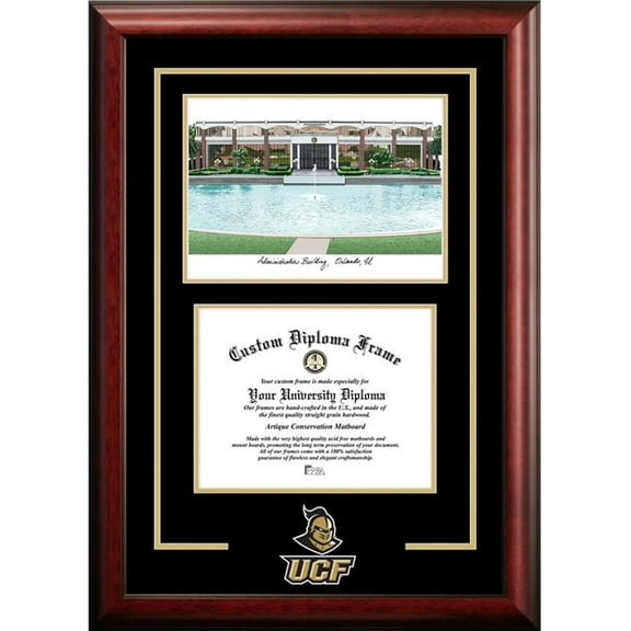 Campus Images FL998SG-1185 8.5 x 11 in. University of Central Florida Spirit Graduate Diploma Satin Mahogany Frame with Lithograph