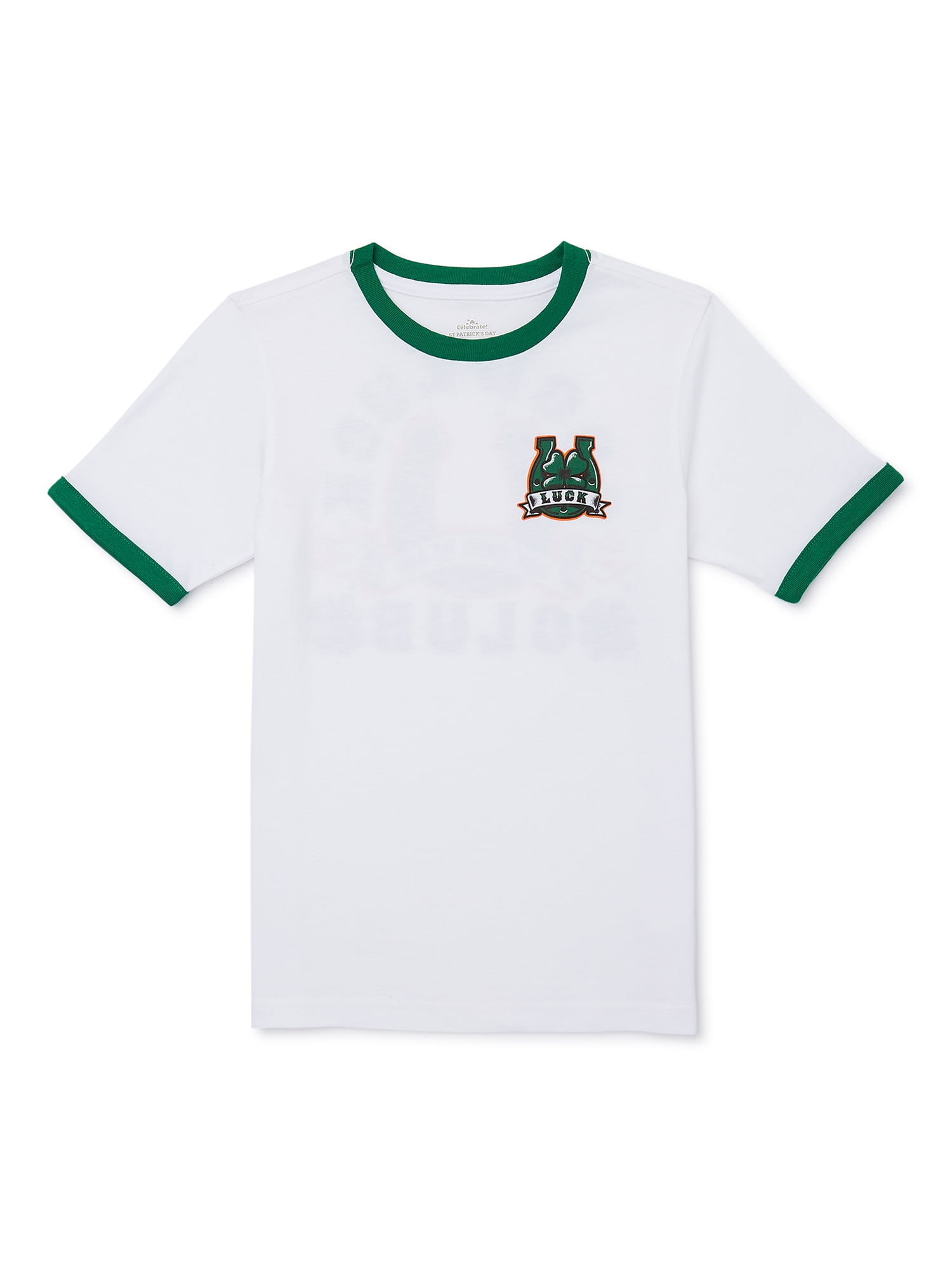 WAY TO CELEBRATE! Saint Patrick’s Day Boys Good Luck Club T-Shirt, Sizes 4-18 & Husky