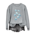 thumbnail image 4 of thefmos Women's Long Sleeve Halloween Print Sweatshirt Casual Festive Pullover Spooky Loose Fit Season Fall Fashion Outfit, Gray S, 4 of 5