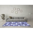thumbnail image 3 of Ahgly Company Machine Washable Indoor Square Abstract Blue Modern Area Rugs, 6' Square, 3 of 4