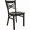 Mahogany Wood Seat/Black Metal Frame, variant on Flash Furniture HERCULES Series Black ''X'' Back Metal Restaurant Chair - Mahogany Wood Seat