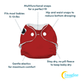 thumbnail image 2 of Imagine Newborn Snap Stay Dry All in One Cloth Diaper - Raspberry, 2 of 2