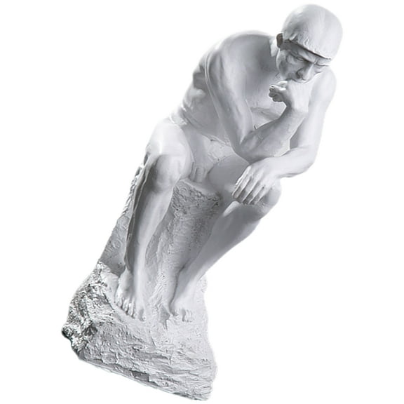 HOMEMAXS  Thinker Sculpture Artistic Decor Man Decorations Office White