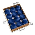 thumbnail image 3 of 12 adornos navideños de terciopelo flocado: bolas de plástico marrón de 8 cm con presillas de metal para colgar., 3 of 5