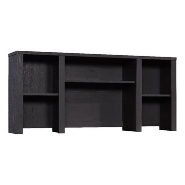 Pemberly Row Engineered Wood Computer Hutch in Raven Oak Finish