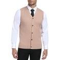 thumbnail image 6 of HAOMEILI Men's Sleeveless Sweater Vest V-Neck Casual Cable Knit Button Down Cardigan Vest, 6 of 7