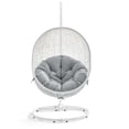 thumbnail image 5 of Modway Hide Modern Rattan/Fabric Outdoor Swing Chair with Stand in White/Gray, 5 of 8