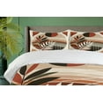 thumbnail image 4 of Ambesonne Monstera Duvet Cover Set, Abstract Mid Century Leaf, Queen, Redbrown Dusk Black, 4 of 6