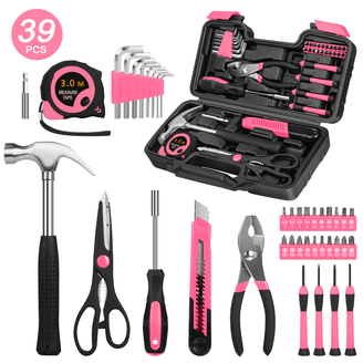 Blue Ridge Pink Household Tool Kit 40 Pieces - Walmart.com