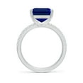 thumbnail image 2 of ANGARA Lab Grown 5.5 Ct Blue Sapphire Engagement Ring with Diamonds for Women in 14K White Gold (Size-12x10mm) | Anniversary, Jewelry Gift for Women | Lab-Grown Blue Sapphire Ring, 2 of 8